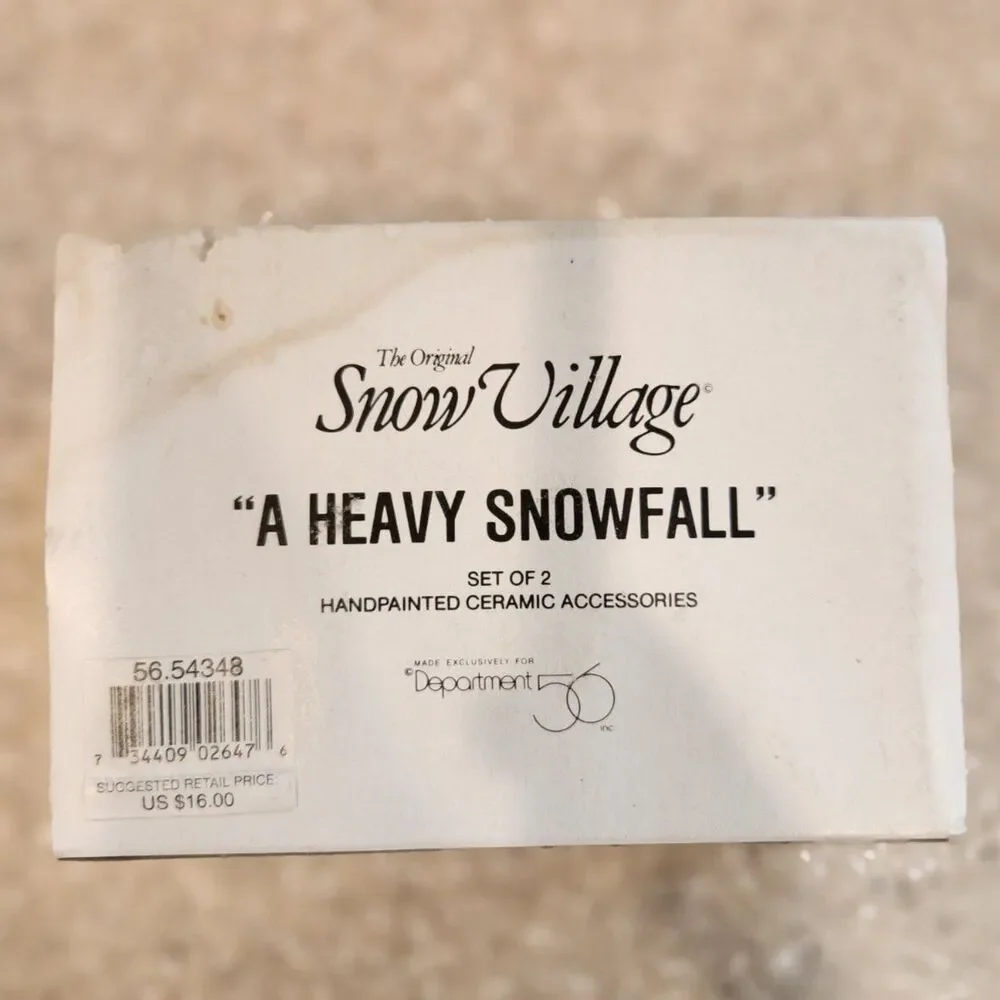 Department 56 Original Snow Village A Heavy Snowfall Set. In Orig Packaging!